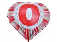 №11261 fed_ Фольга Сердечко с цифрой 0 (красное) 45х45см.