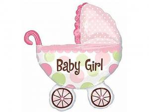 №11340 fed_ Коляска Baby Girl(розовая) 60х80см.(большая)