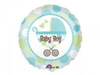 №11392 fed_ Шарик круг Baby Boy коляска No2 (голубой 45*45 см)