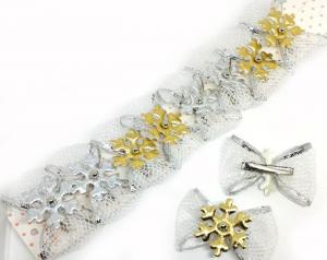№2209 Заколки Сніжинки бант 10шт 8х5.5см