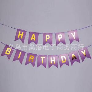 №30089 fed_Напис Happy Birthday фіолет.папір
