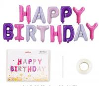 №30098 fed_Фіолет.мікс Happy Birthday 13літер 40см