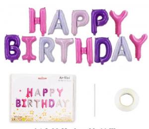 №30098 fed_Фіолет.мікс Happy Birthday 13літер 40см