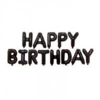 №30107 fed_Чорний Happy Birthday 13літер 40см