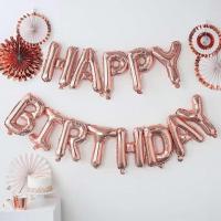 №30108 fed_Роз.золото Happy Birthday 13літер 40см