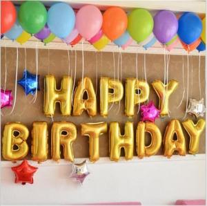 №30110 fed_Золото Happy Birthday 13літер 40см