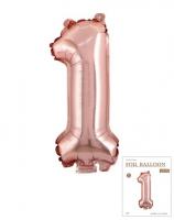 №30157 fed_Цифра 1 розове золото 80см Jason Balloons