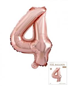№30160 fed_Цифра 4 розове золото 80см Jason Balloons