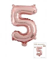 №30161 fed_Цифра 5 розове золото 80см Jason Balloons