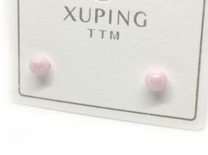 №30533 Сережки XuPing перлинки рожеві Д-4см