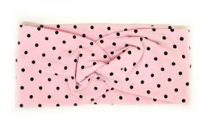 №3093 Повязка трикотаж краплі рожева 21х9см