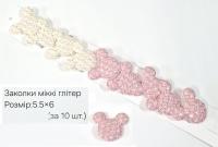 №3482 Заколки Міккі гліттер 10шт 6х5.5см