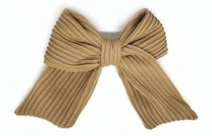 №3600 Бант гофра заколка темн.беж.13х12см