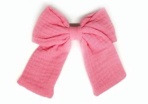 №3606 Бант гофра заколка корал.13х12см