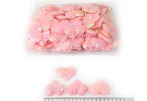 №3710 Патч серце паєтки рожеве 10шт 4.5см