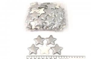 №3818 Патч зірка блиск срібло 10шт 4.5см