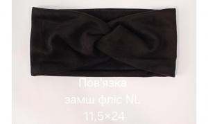 №4385 Повязка замш фліс чорн NL 24х11.5см