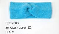 №4557 Повязка ангора норка ND насич.синя 25х11см