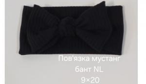 №4609 Повязка мустанг бант NL чорна 20х9см