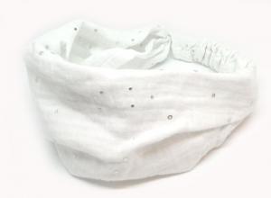 №5394 Бандана глиттер белая 24х19см
