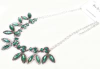 №5792 Ожерелье серебро изумруд короткая цепочка