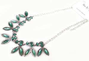 №5792 Ожерелье серебро изумруд короткая цепочка