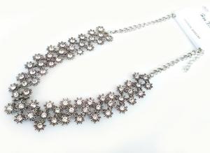 №5891 Ожерелье серебро ромашки короткая цепочка