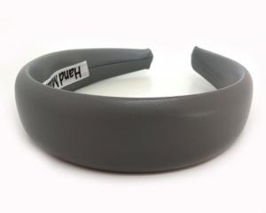 №713 Обруч экокожа серый шир.4см