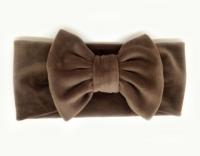 №8123 Повязка спорт-велюр бант тем.корич.21х9см