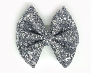 №9967 Заколка бант сіро-срібна 8х8.5см